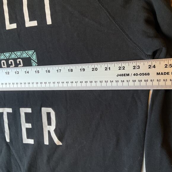 Hollister Men Sweatshirt Size L Black 1922 Logo Long Sleeve Pullover Crew Neck - Picture 4 of 8